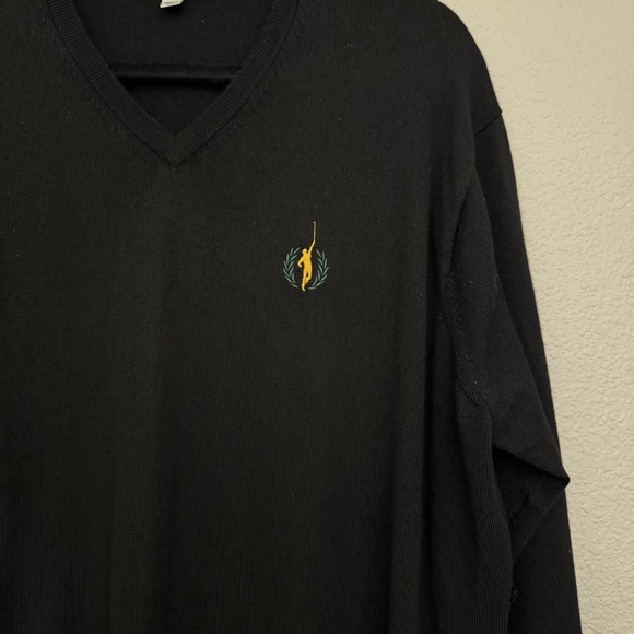 Peter Millar Merino Wool Silk Blend V-Neck Pullover Sweater Black Size XL - Picture 5 of 15